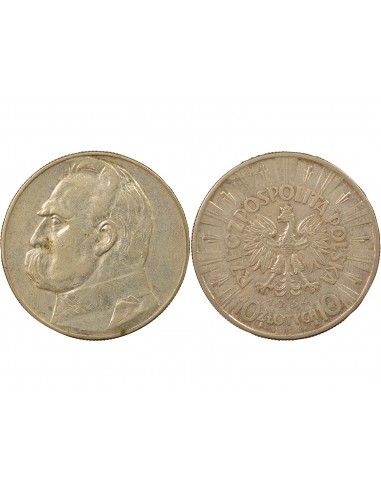 Pologne Józef Piłsudski Josef Pilsudski 10 zlotych Argent 1934