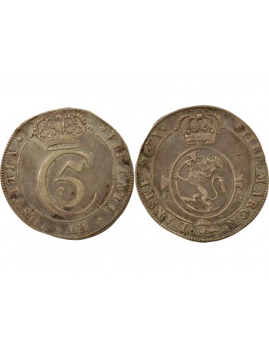 Norvège Frédéric III de Danemark et de Norvège 4 mark Argent 1671 Copenhague