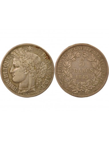 Céres - Demeter IIe République 5 francs Argent 1849 A - Paris