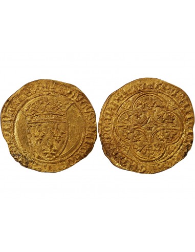 France Charles VI - Ecu d'Or à la Couronne - 1411 / 1420 Saint Lô