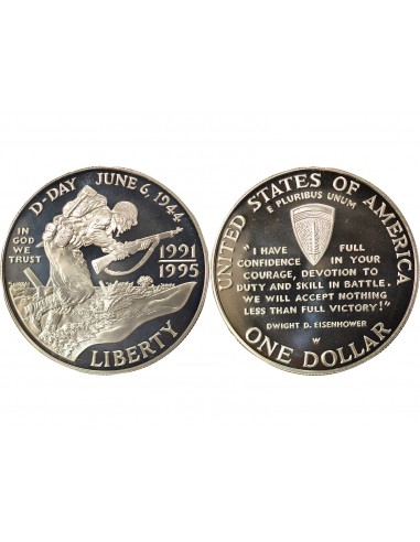 USA D-Day 1 dollar Argent 1993 W West Point