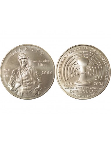 USA Thomas Alva Edison Thomas Alva Edison 1 dollar Argent 2004 Philadelphie