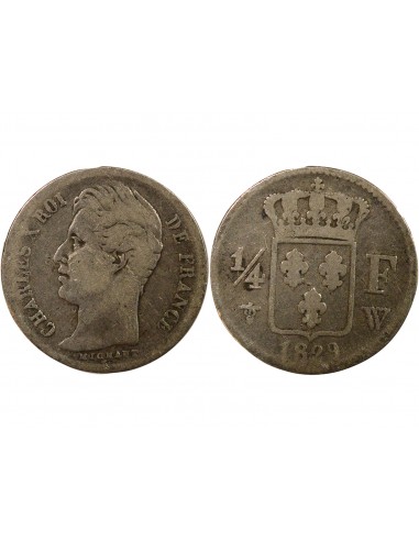 Charles X 1/4 franc Argent 1829 W Lille