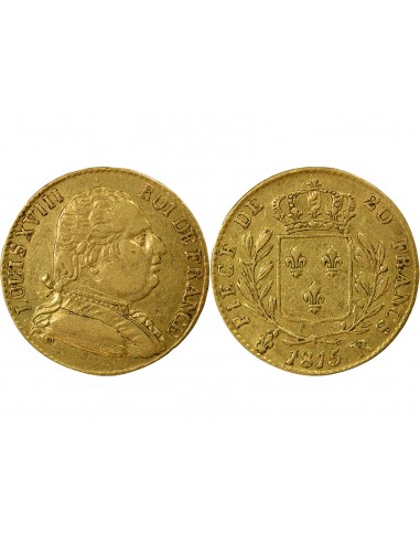 Louis XVIII Buste Habillé 20 francs Or 1815 Londres