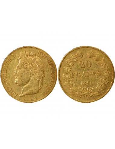 Louis-Philippe Ier Type Domard 20 francs Or 1841 A - Paris