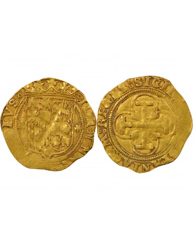 Espagne Jeanne et Charles V 1 escudo Or 1516-1556 S Séville