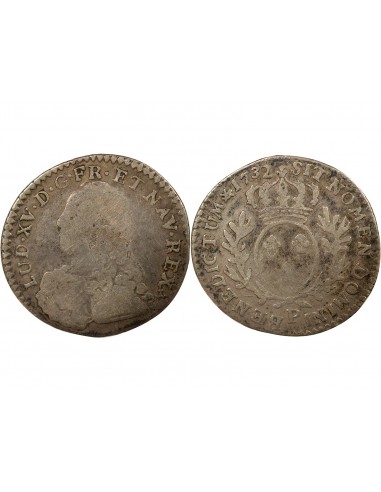 Louis XV Au Buste Habillé Double Tournois Argent 1728 P Dijon