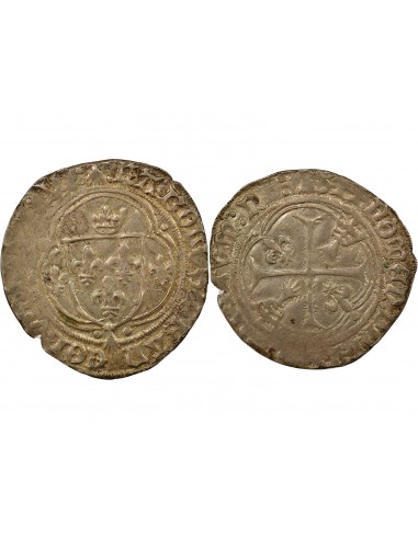 Charles VIII à la Couronne Double Tournois Billon 1491-1498 T Nantes