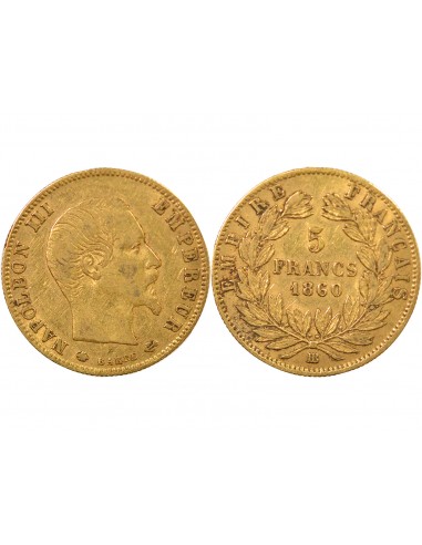 5 Francs Or 1860 BB Strasbourg