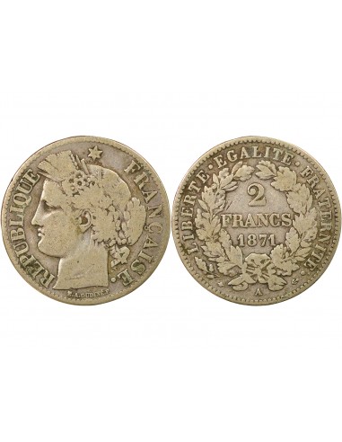 Céres - Demeter 2 francs Argent 1871 A Paris