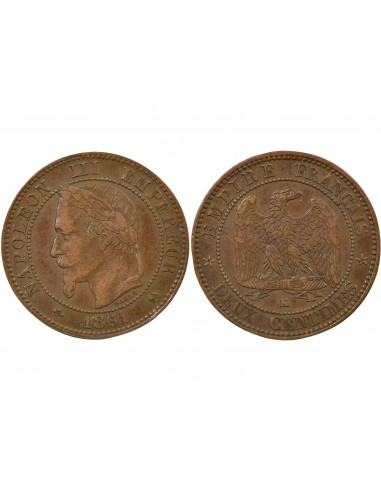 Napoléon III 2 Centimes Bronze 1861 K Bordeaux