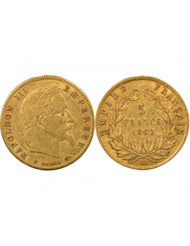 5 Francs Or 1862 BB Strasbourg