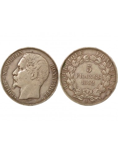 Bonaparte Charles Louis Napoléon (Napoléon III) 5 francs Argent 1852 A Paris