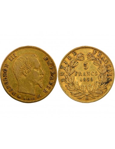 5 Francs Or 1859 BB Strasbourg