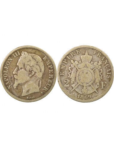 Napoléon III 2 francs Argent 1869 A Paris