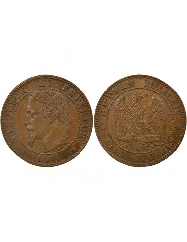 Napoléon III 2 Centimes Bronze 1861 K Bordeaux