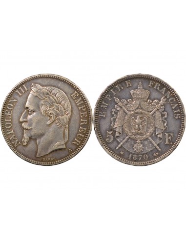 Napoléon III 5 francs Argent 1870 A Paris