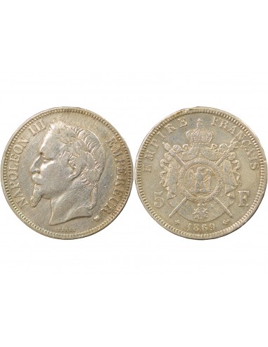 Napoléon III 5 francs Argent 1869 BB Strasbourg