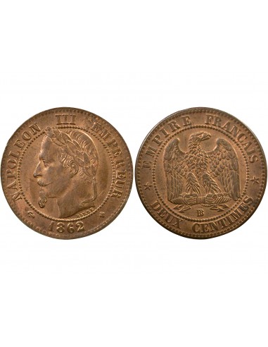 Napoléon III 2 Centimes Bronze 1862 BB Strasbourg