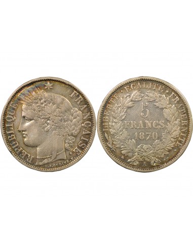 5 Francs Argent 1870 A Paris