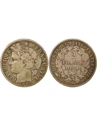 Céres - Demeter 2 francs Argent 1871 A Paris