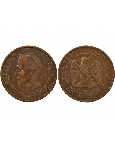 Napoléon III 10 Centimes Bronze 1861 BB Strasbourg