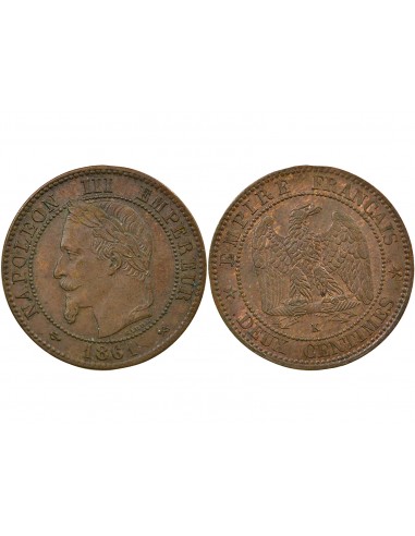 Napoléon III 2 Centimes Bronze 1861 K Bordeaux