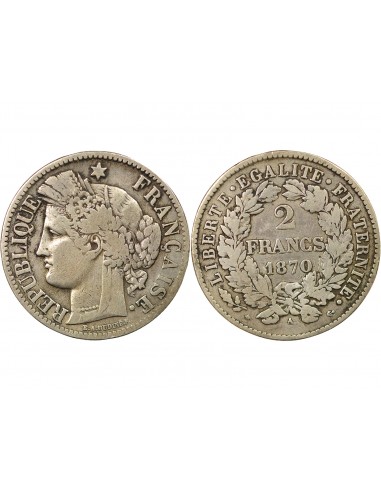 Céres - Demeter 2 francs Argent 1870 A Paris