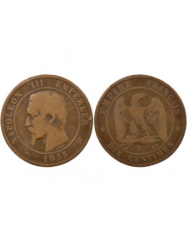 Napoléon III 10 Centimes Bronze 1855 B Rouen