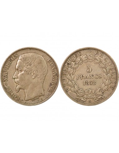 Bonaparte Charles Louis Napoléon (Napoléon III) 5 francs Argent 1852 A Paris