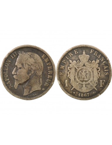 Napoléon III 1 franc Argent 1867 BB Strasbourg