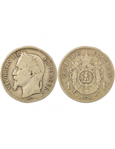 Napoléon III 1 franc Argent 1870 BB Strasbourg