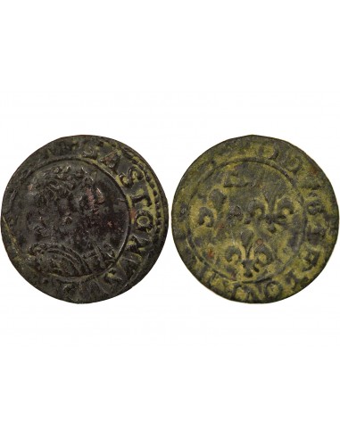 Gaston d'Orléans Type 12 1 double tournois Cuivre 1639-1640 Trévoux