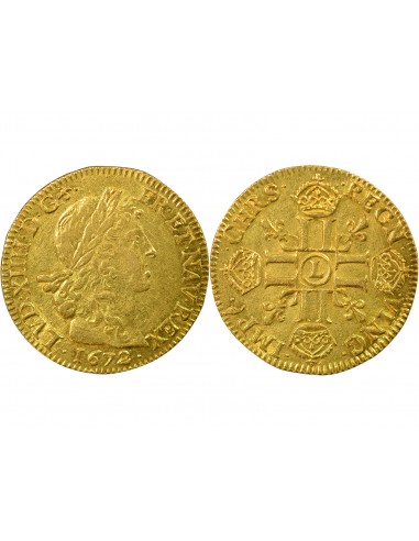 Louis XIV Aux Huit L 1 louis d'or Or 1672 L Bayonne