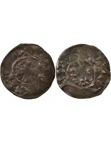 Duché de Bretagne Étienne I de Penthièvre 1 denier Billon 1138-1184 Guingamp