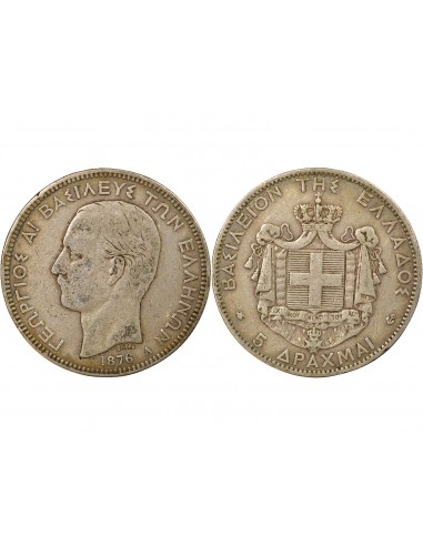 Grèce George I de Grèce 5 drachmai Argent 1876 A - Paris