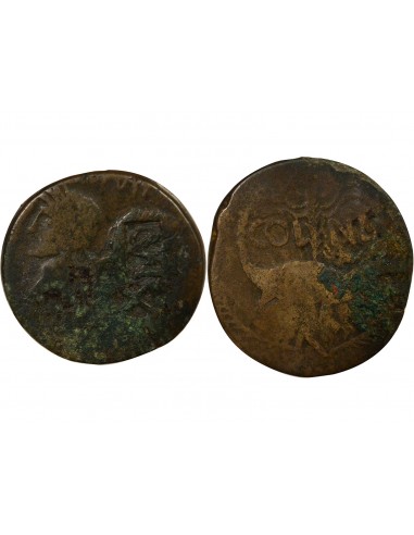 Rome - Provinces Auguste Contremarqué IMP 1 dupondius Bronze 20 Av JC / 10 Nîmes