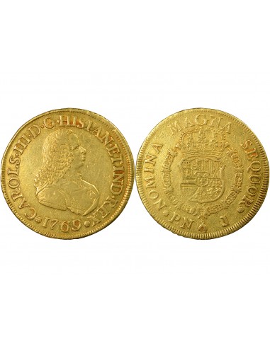 Colombie Charles III d'Espagne 8 escudos Or 1769 Popayan