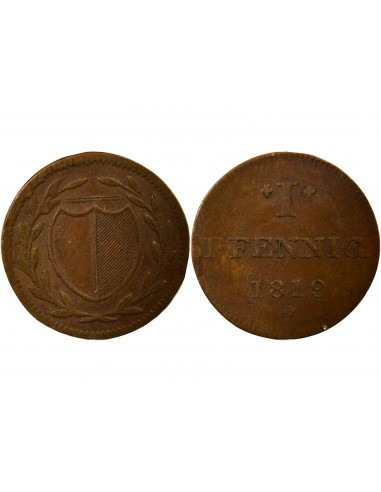 Etats Allemands 1 jeton Cuivre 1819 Francfort (C)