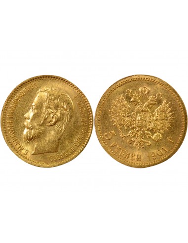 Russie Nicolas II 5 roubles Or 1901 Saint-Petersbourg