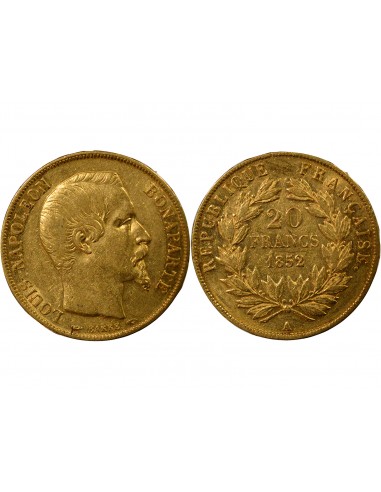 Bonaparte Charles Louis Napoléon (Napoléon III) 20 francs Or 1852 A - Paris