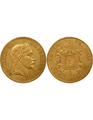 Napoléon III Tête Laurée 100 francs Or 1862 A - Paris