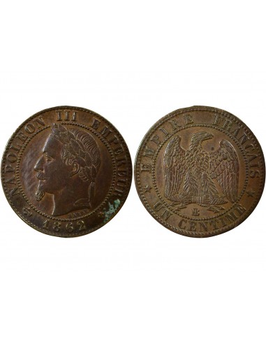 Napoléon III Tête Laurée 21 centime Bronze 1862 BB Strasbourg