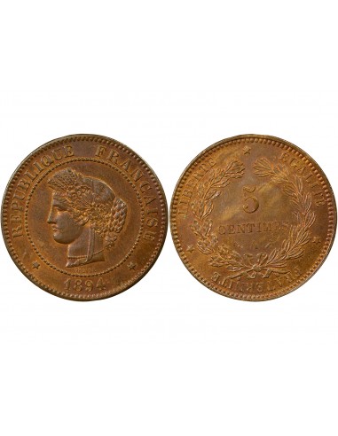 5 centimes Bronze 1894 A - Paris