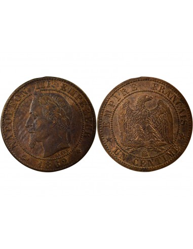 Napoléon III Tête Laurée 21 centime Bronze 1862 BB Strasbourg