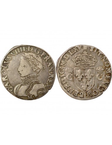 Charles IX 2e Type 1/2 teston Argent 1565 M Toulouse