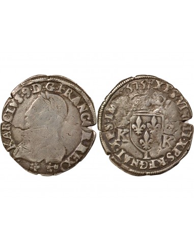 Charles IX Au nom de Charles IX 1 teston Argent 1575 L Bayonne