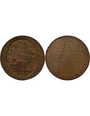 5 sols Cuivre 1792 Birmingham