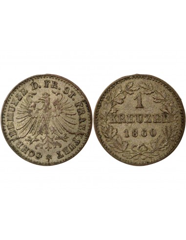 Allemagne 1 kreuzer Billon 1860 Francfort (C)