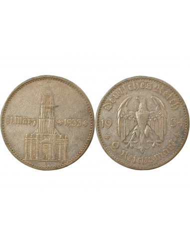 Allemagne Eglise de Postdam 2 reichsmark Argent 1934 A Berlin